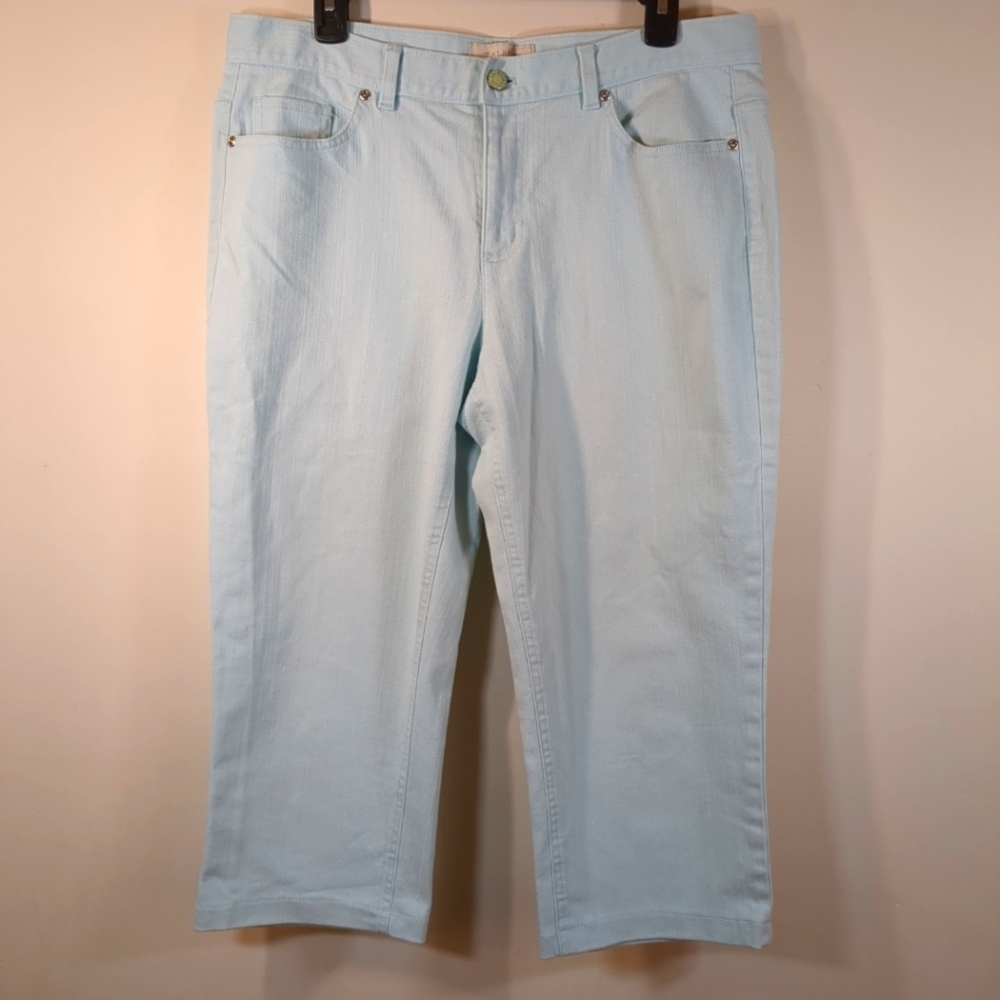 Talbots women's Capri jeans, blue/green, size 12